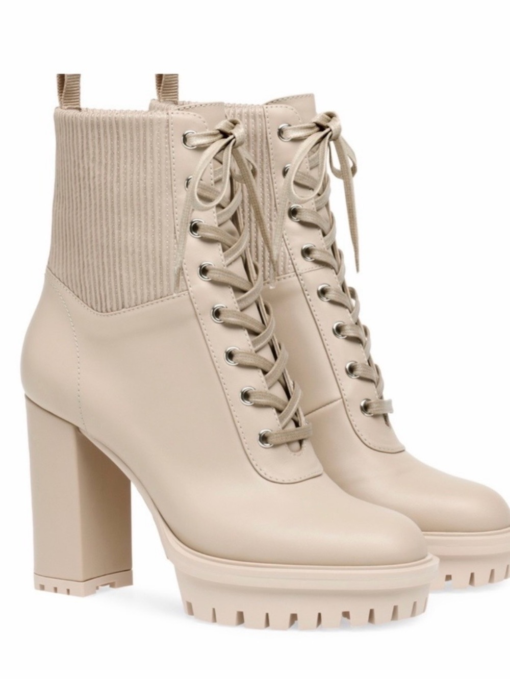 Gianvito Rossi Leather Stretch Platform Hiker
Booties Size 39.5/U.S. size 9